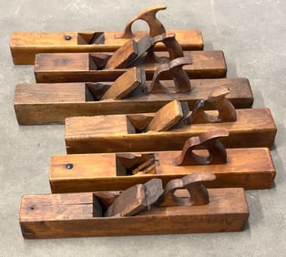 (6) Antique Primitive Wooden Jointer Planes