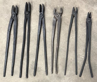 Antique 20" Hand Wrought Forging Nippers & Tongs