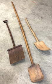 Primitive Handcrafted Wooden Bread Paddle & Shovels
