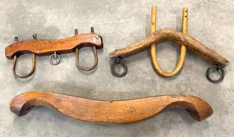Assorted Wood Primitive Double Oxen Yokes