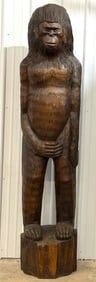 7ft Tall Carved Wood Bigfoot Sasquatch Statue