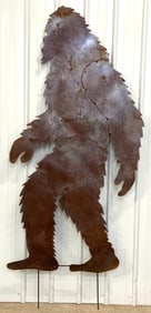 7.5ft Tall Metal Big Foot Silhouette Outdoor Decor Sculpture