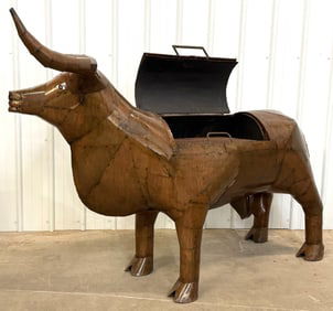 7-1/4 ft Long Custom Made Metal Art Bull Grill