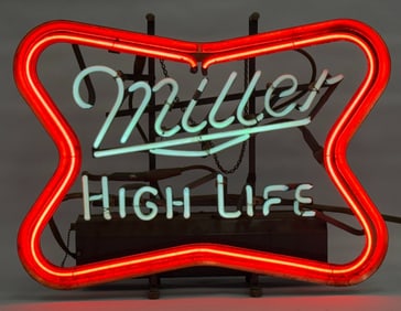 Vtg. Miller High Life Advertisement Beer Neon Bar Sign