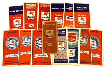 (14) Mobilgas Socony Promotional Road Maps