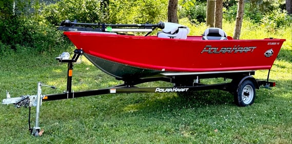 *NEW* 14ft 2023 Red Polar Kraft Outlander 146T Aluminum Fishing Boat w/ 2023 Trailmaster Trailer