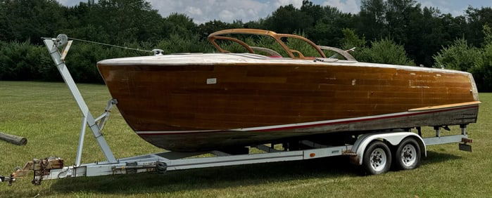 1954 27ft Shepard Wooden Boat (No Motor) *Project Boat* w/Trailer