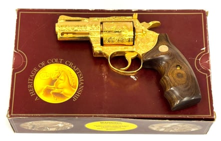 Jeffrey W. Flannery Engraved & 24K Gold Dip Colt Diamondback .38 Spl Revolver