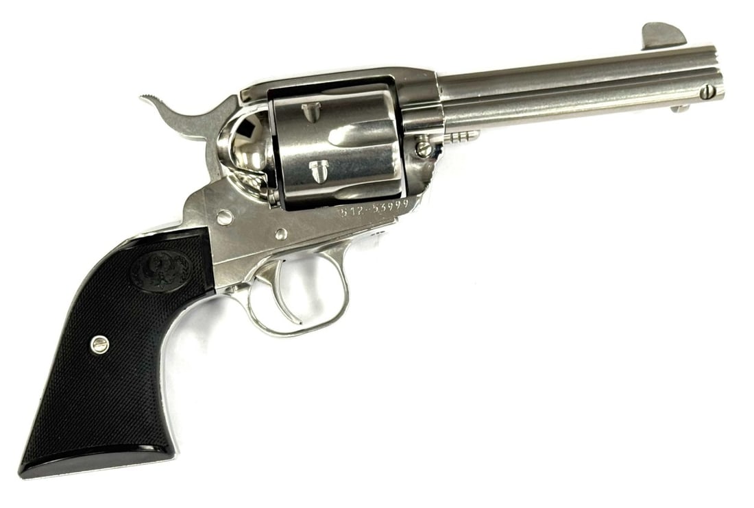 Ruger New Vaquero .45 Caliber Stainless 6-Shot Revolver: Ruger New Vaquero .45 Caliber Stainless 6-Shot Revolver.? The Ruger New Vaquero .45 caliber is in very nice used condition.? Barrel measures 4.5 inches in length. ??The Ruger Vaquero is often referred