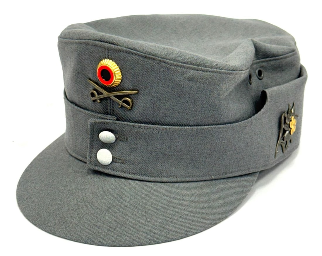 German Bundeswehr Army Mountain Cap Grey With Flower Badge: German Bundeswehr Army Mountain Cap Grey With Flower Badge