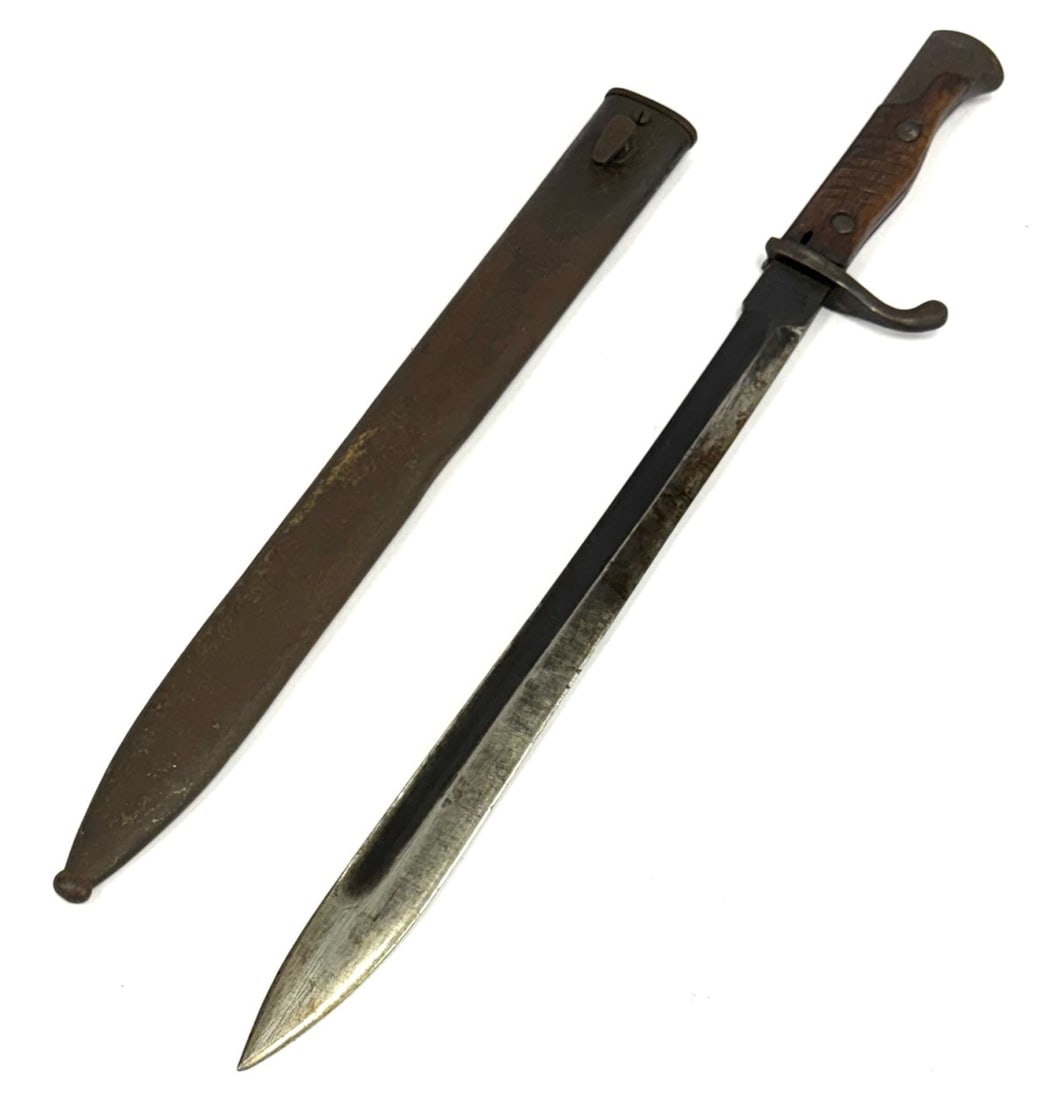 German WW I Bayonet Fichtel & Sons 14, Scabbard Marked WIth 5./JR.21.6.: German WW I Bayonet Fichtel & Sons 14, Scabbard Marked WIth 5./JR.21.6.? Nice Patina Throughout Bayonet. Blade Length is 14 1/4". Overall Length With Scabbard is Approx 20 1/4"