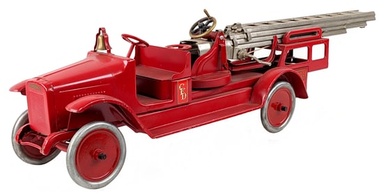 Restored Buddy L Aerial Ladder Fire Truck