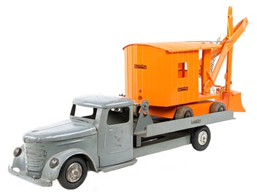 Structo Flatbed Truck w/ Steam Shovel