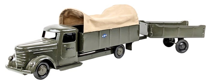 Custom Structo Army Transport Truck w/ Pup Trailer