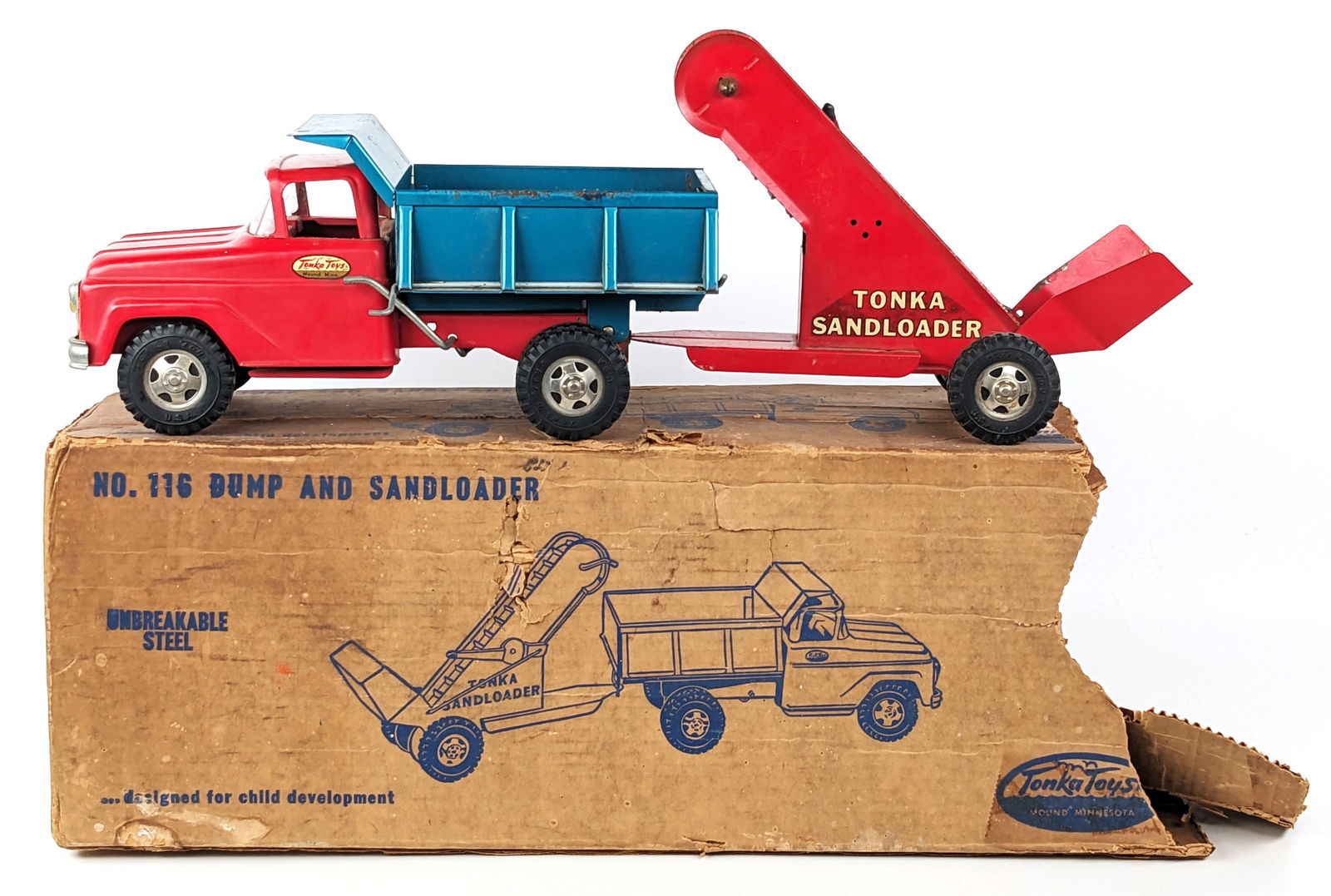 Original Tonka No. 116 Dump Truck & Sandloader w/ Box (1 of 13)