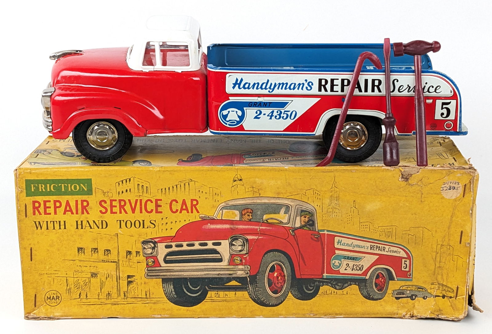 Linemar Toys Handyman's Repair Service Truck w/ Box (1 of 12)