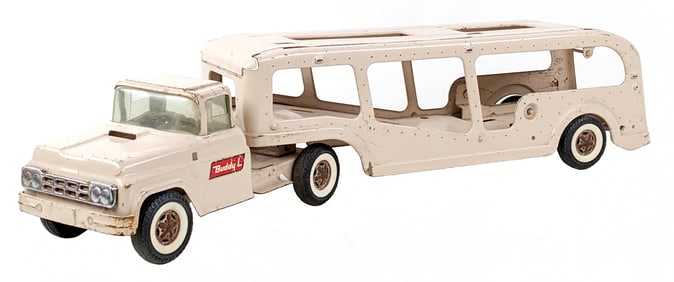 Original Buddy L Car Carrier Truck - Pink