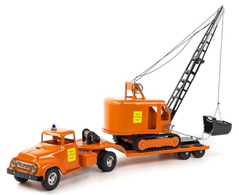 Custom Tonka State Hi-Way Dept. Truck w/ Lowboy & Dragline