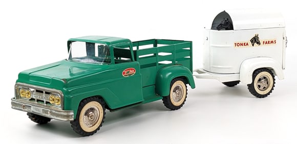Original Tonka Stake Truck w/ Horse Trailer