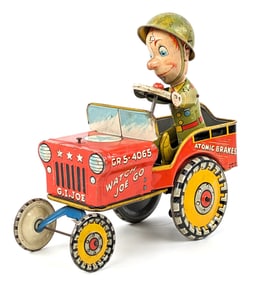 Unique Art Tin Windup G.I. Joe and His Jouncing Jeep