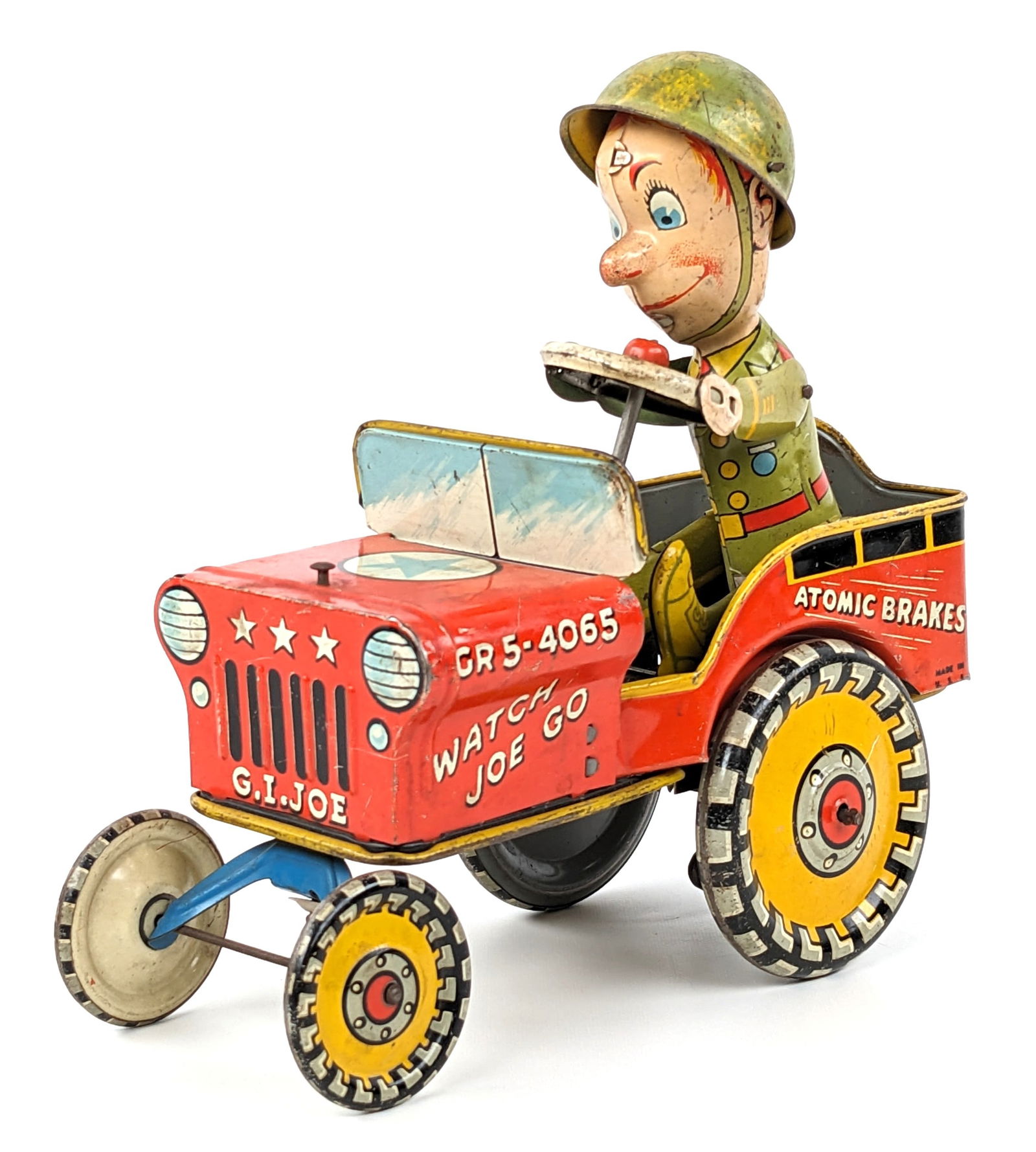 Unique Art Tin Windup G.I. Joe and His Jouncing Jeep (1 of 9)