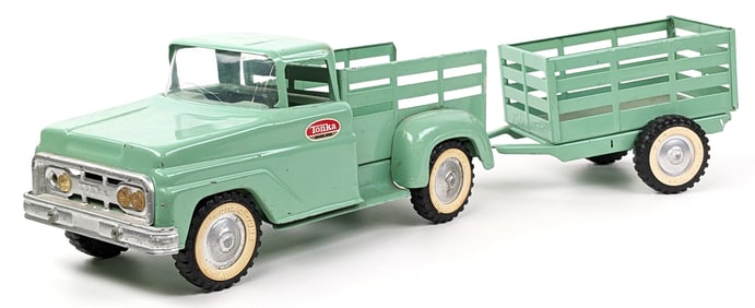 Repainted Tonka Stake Truck w/ Trailer