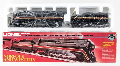 Lionel Norfolk and Western Streamlined 4-8-4 Steam Loco and Tender #8100