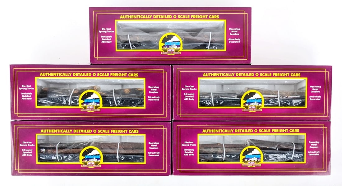 (5) MTH W. VA. Pulp & Paper Log Car w/ Logs (1 of 6)