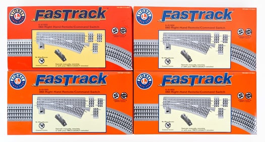 (4) Lionel Fastrack O60 Right-Hand Remote / Command Switch 6-81950