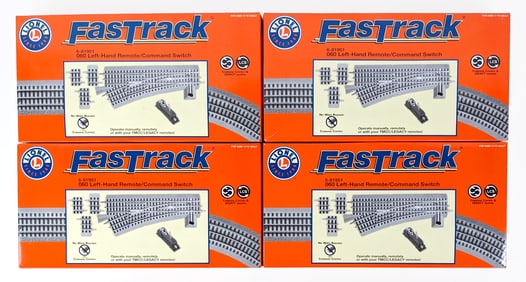 (4) Lionel Fastrack O60 Left-Hand Remote / Command Switch 6-81951