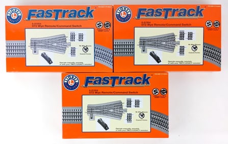 (3) Lionel Fastrack O72 Wye Remote / Command Switch 6-81954
