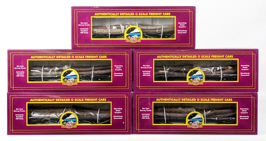 (5) MTH W. VA. Pulp & Paper Log Car w/ Logs