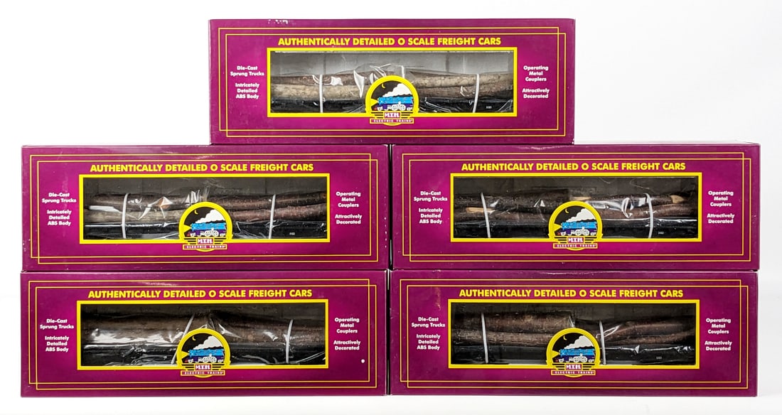 (5) MTH W. VA. Pulp & Paper Log Car w/ Logs (1 of 6)