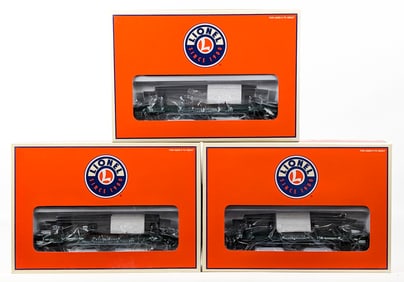 (3) Lionel Weyerhaeuser Log Dump Cars