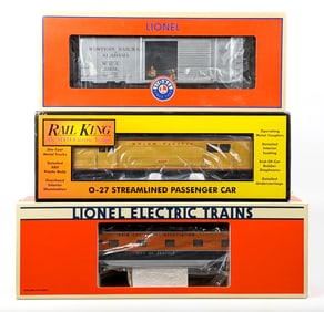 Lionel TCA Skytop Observation Car, Alabama Hobo Boxcar, & MTH UP Baggage Car
