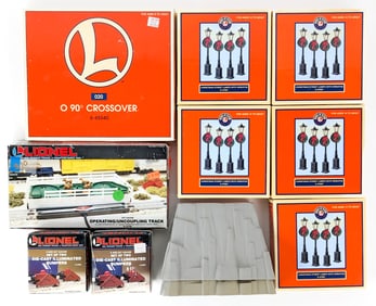 Lionel Christmas Street Lamps, Crossover, Uncoupling Track & Bumpers