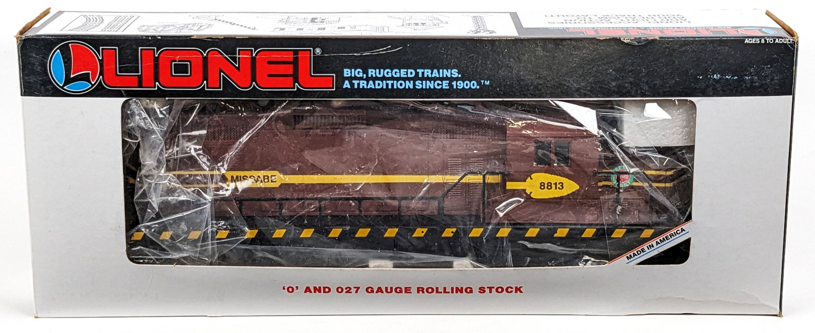 Lionel 8813 Duluth, Missabe & Iron Range SD-18 Diesel Loco: Lionel 8813 Duluth, Missabe & Iron Range SD-18 diesel locomotive. Good condition in the box. The box has minor storage wear. Item No. 6-18813.