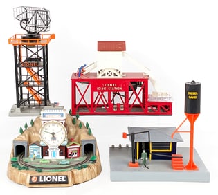 Lionel Icing Station, Radar Tower, Diesel Station, & Lionelville Clock