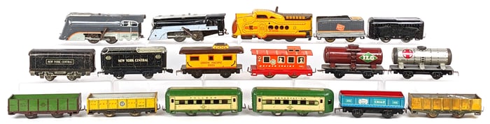 Marx, Hafner, & Wyandotte Tinplate Train Locomotives & Cars