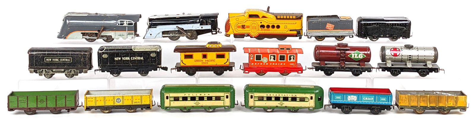Marx, Hafner, & Wyandotte Tinplate Train Locomotives & Cars (1 of 14)