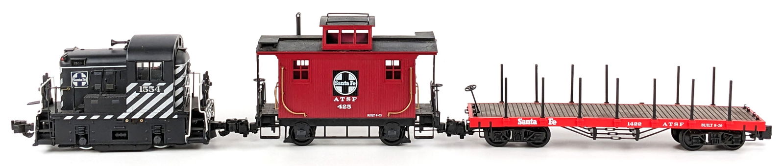 Aristo-Craft G Scale Santa Fe 1554 Engine w/ Flat Car & Caboose (1 of 11)