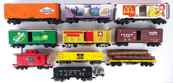 (1) G Scale Speedster and (10) Train Cars