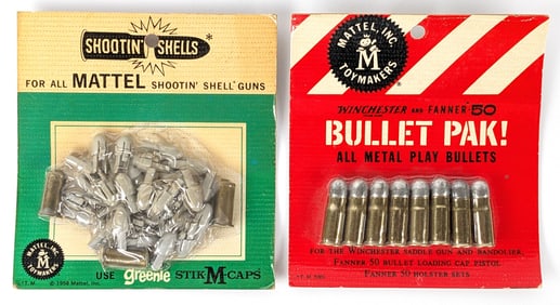Mattel Shootin' Shells & Bullet Pak In Packages