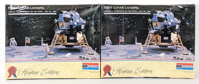 (2) 1/48 Monogram First Lunar Landing Model Kits - Sealed