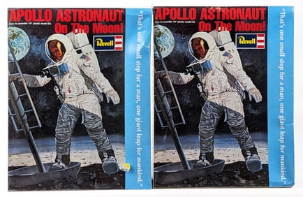 (2) Revell Apollo Astronaut on the Moon 10 Inch Model Kits - Sealed