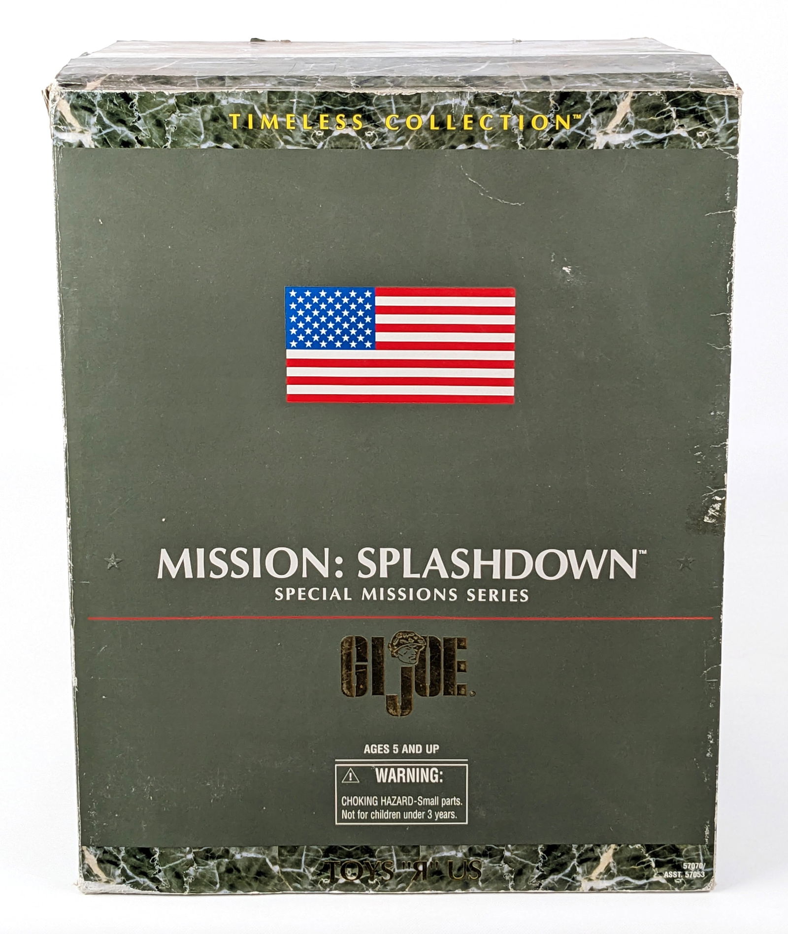 Hasbro GI Joe Mission Splashdown Action Figure: 1998 Hasbro GI Joe Mission: Splashdown Action Figure & Space Capsule in the box. A special mission series Toys R Us Exclusive toy. The toy is in good condition in the box. The box does show some wear