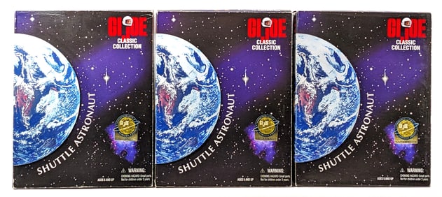 (3) Hasbro GI Joe Shuttle Astronaut Action Figures