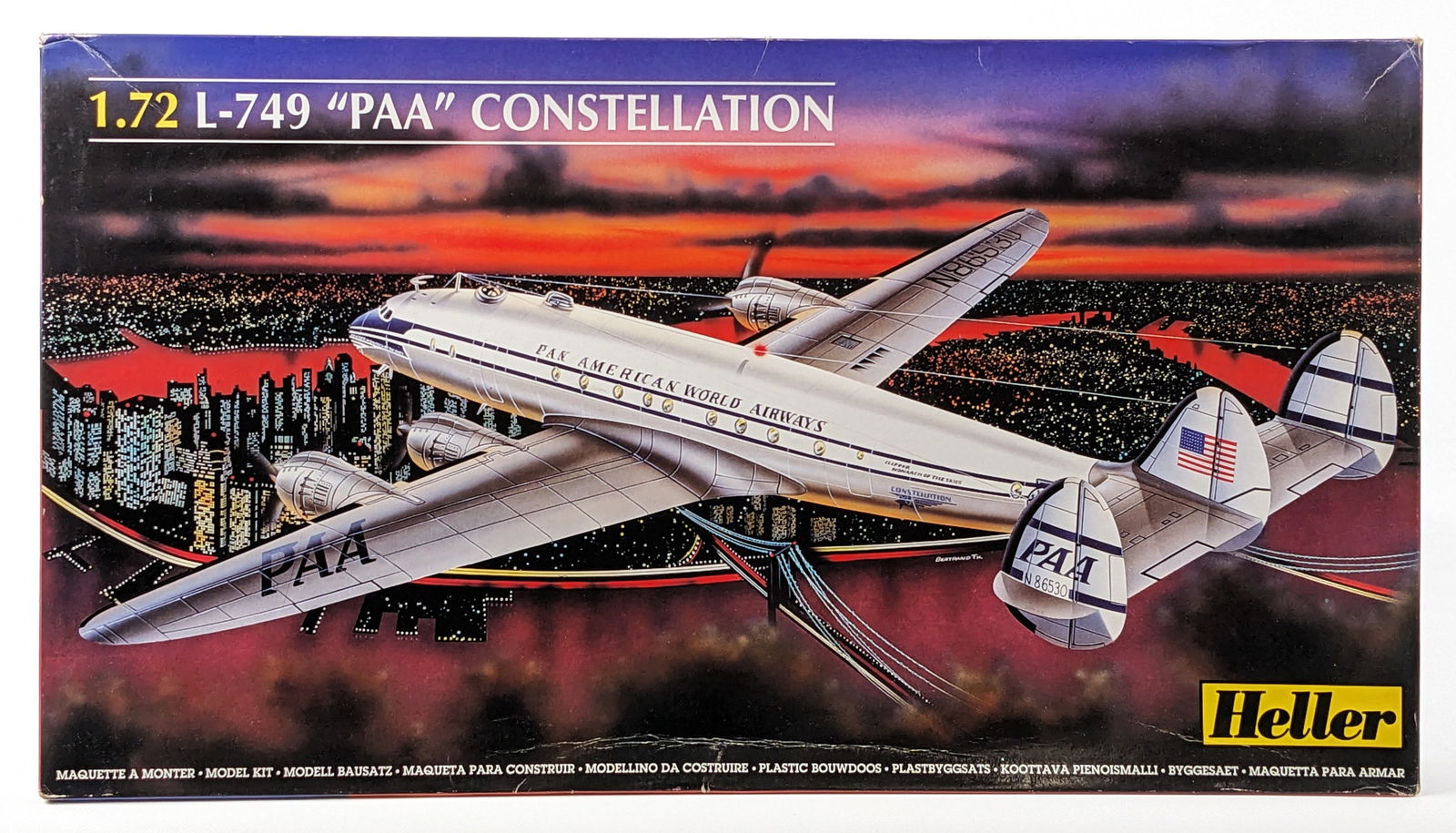 1/72 Heller L-749 "PAA" Constellation Aircraft Model Kit (1 of 8)
