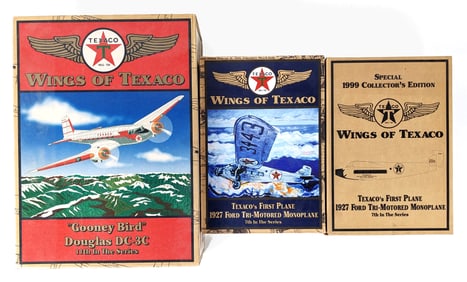(3) Ertl Wings of Texaco Aircraft Replicas in Boxes