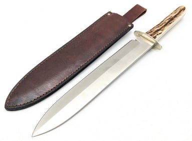1990 Case XX Rio Grande Stag Bowie Knife w/ Sheath